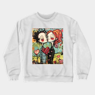 Pride Couple 2024 Valentines Day Drawing Crewneck Sweatshirt